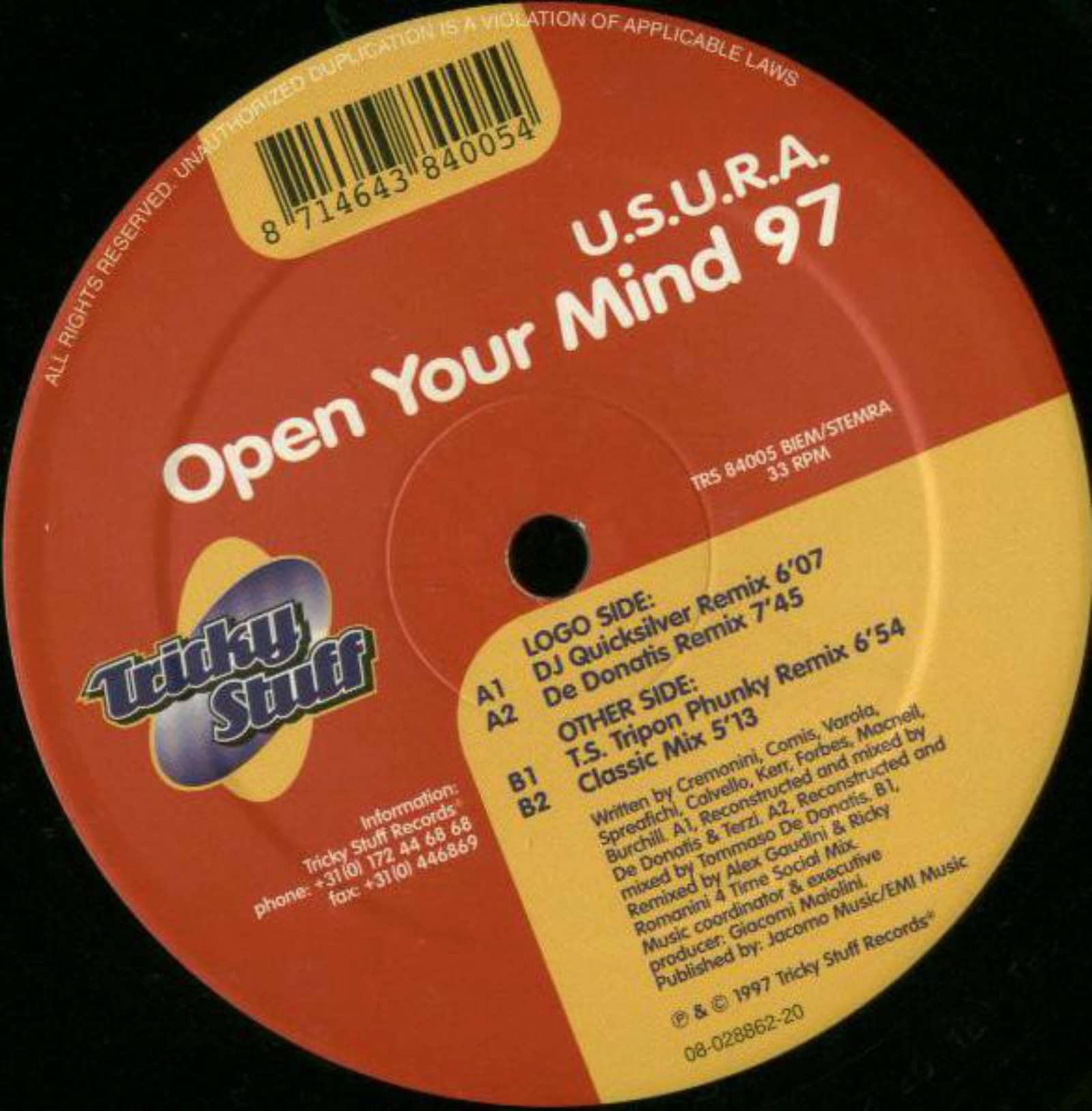 U.S.U.R.A. — Open Your Mind '97 (DJ Quicksilver radio edit)